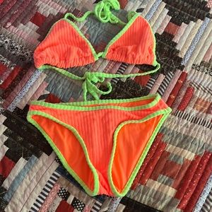 Terry cloth target triangle bikini